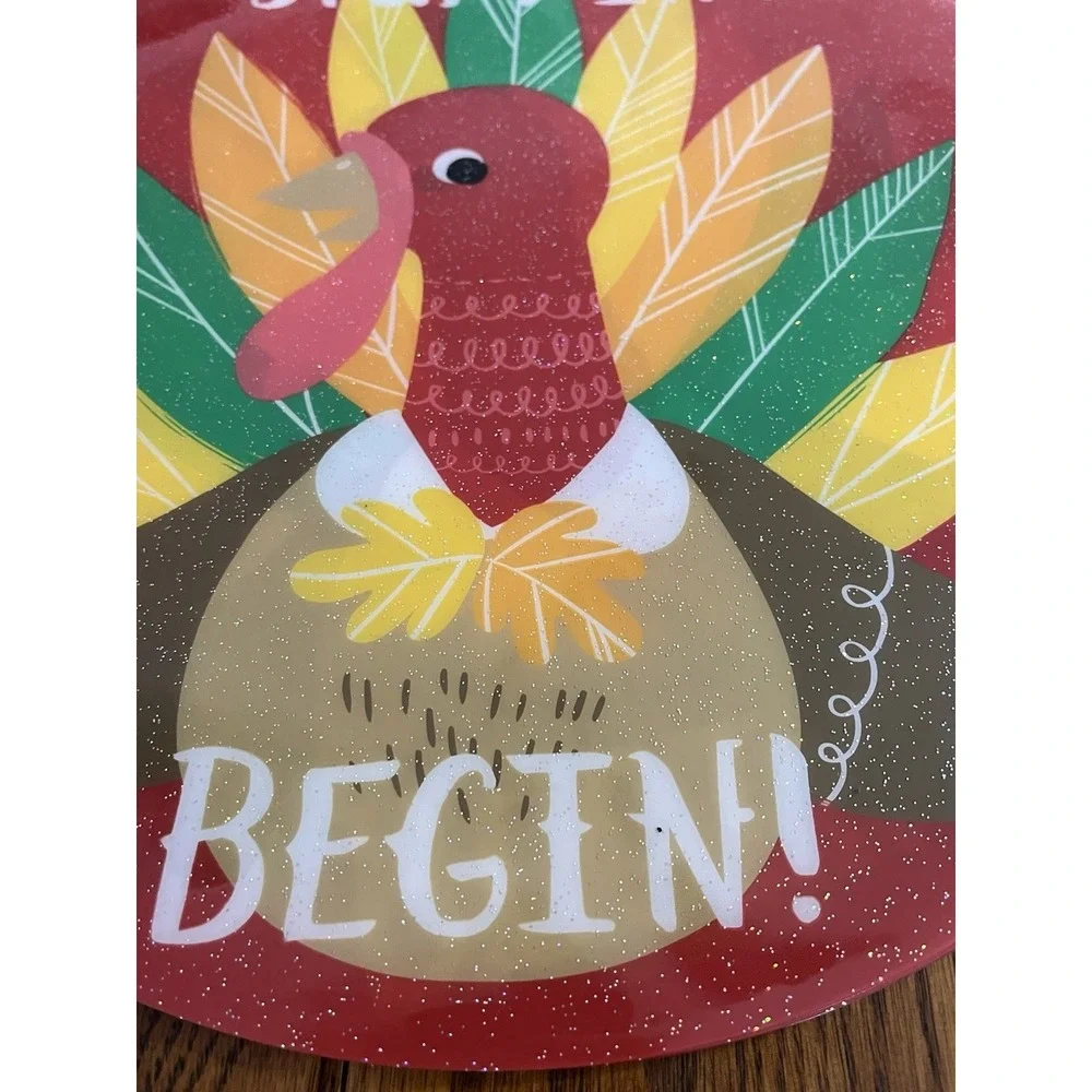 Thanksgiving Vinyl Turkey Placemats Lot Of 6 Happy Turkey